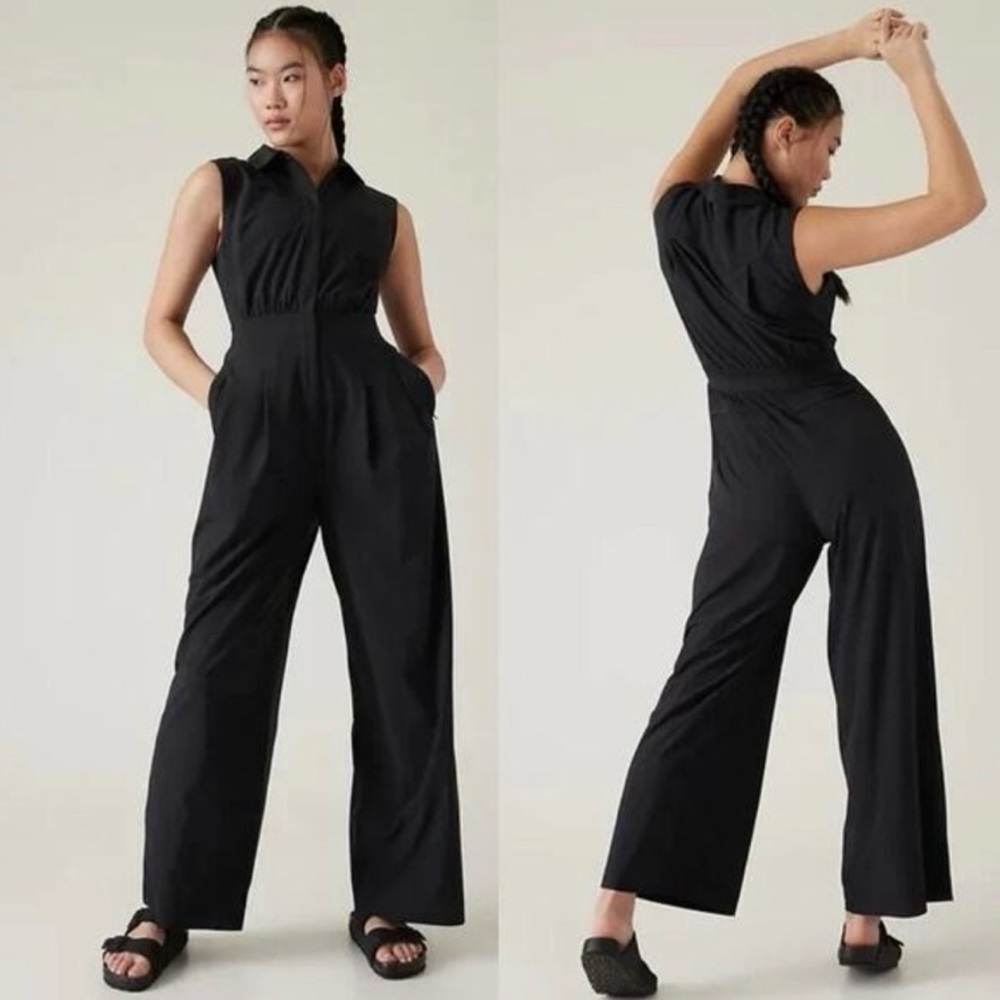 Athleta Brooklyn Heights Wide Leg Jumpsuit in Black (8P)